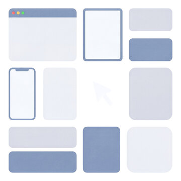 UI design elements and wireframe components collection