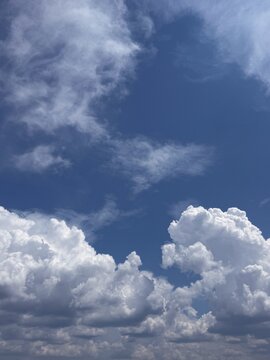 Beautiful clouds in blue sky heaven vertical 