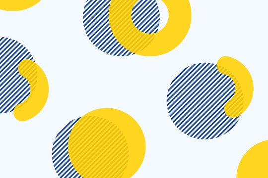 Navy Polka Dot and Circle Collage Background &ndash; Layered navy and yellow circles arranged in an artistic dot collage, suited for playful modern branding