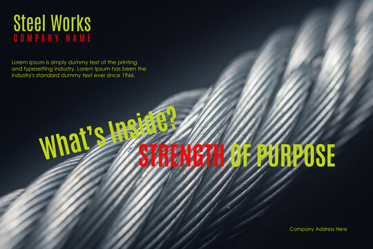 Steel Works Industrial Company Poster Template Strength Theme