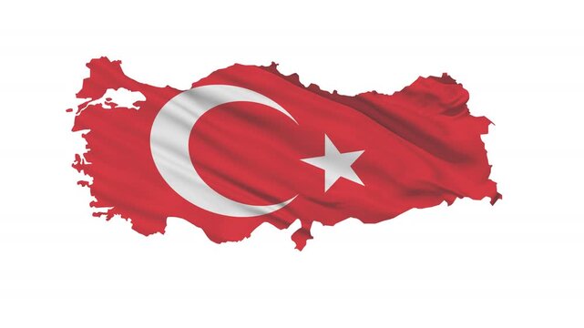 Turkey flag on the map