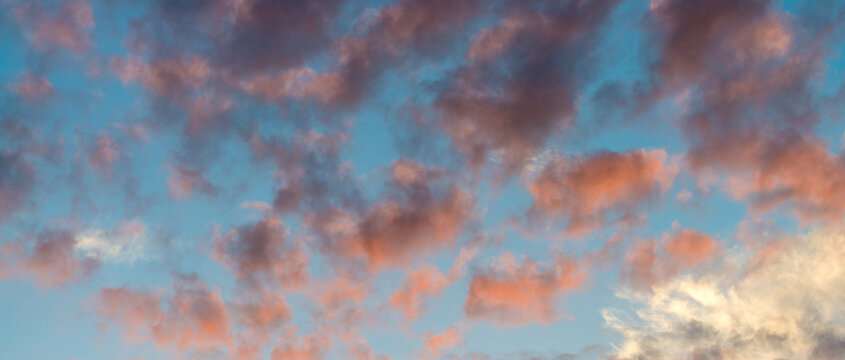 Beautiful colors and clouds in sunset sky