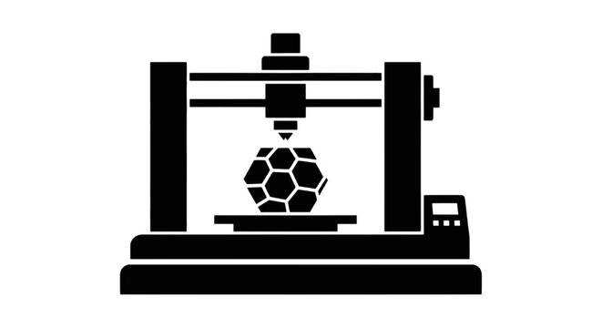 Vector illustration of 3d printer icon on a transparent background