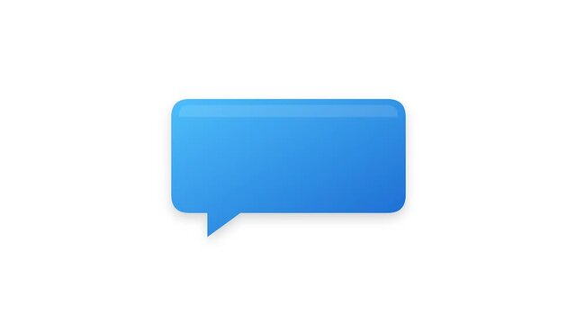 Vibrant blue speech bubble animation implying communication and message exchange video