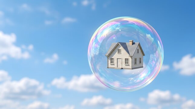 bubble fly Real Estate dream , Sky, Real-Estate Bubble on the background sky