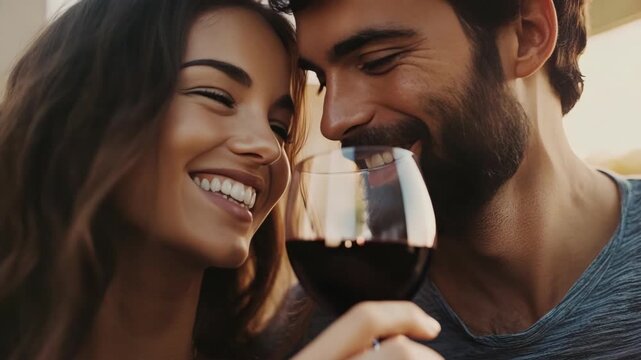 A joyful moment between two people enjoying each other's company.