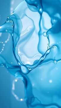 Liquid azure diffusion, light bleeding through translucent layers, serene study,  motion,  clean
