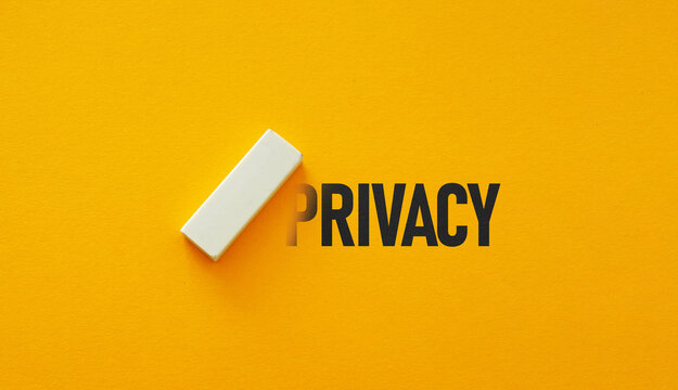 Erasing privacy concept representing loss of privacy, disappearing personal data, data protection failure, privacy erosion, digital surveillance and threats to online security
