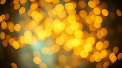 Fototapeta premium Abstract Blurred Background of Golden Bokeh Lights with a Hint of Blue