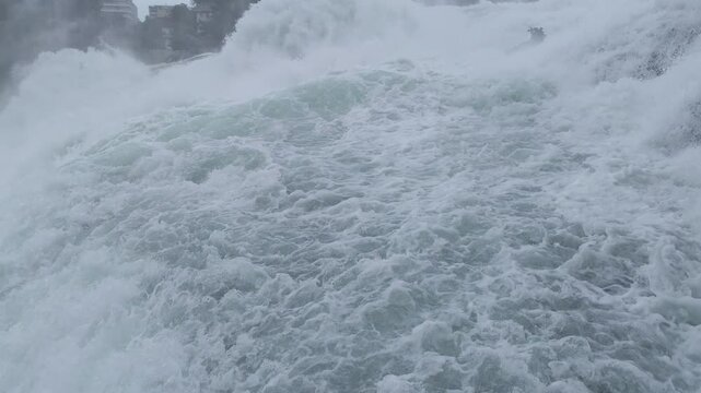 Waterfall rheinfall cold water stream fall Rhine river Power of Nature.