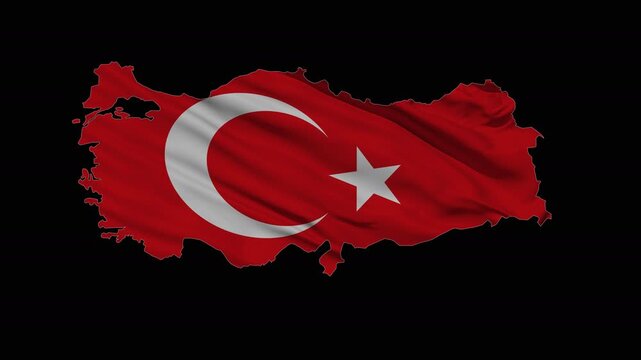 Map of Turkey with flag