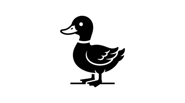 Minimalist black duck silhouette profile.