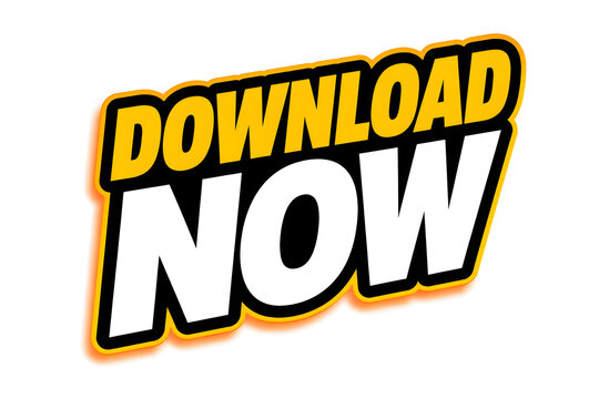 Download now button with yellow 3D effect for instant digital action and urgency