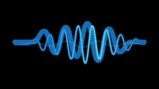 Abstract blue sound wave pulsing with digital audio motion waveform video clip