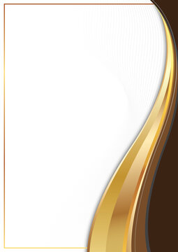Elegant achievement certificate background with premium brown gold curved frame