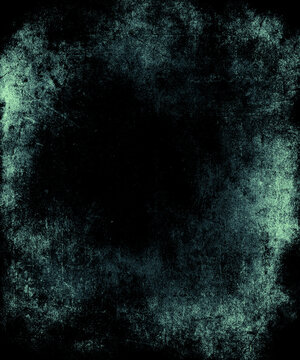Grunge scary horror background, dark green halloween texture