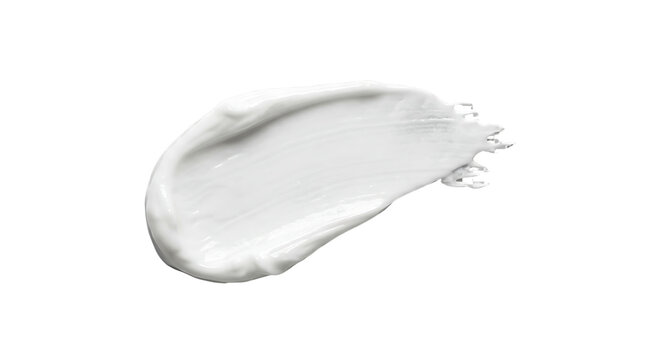 White Cream Swirl Texture Isolated on a White Background, Perfect for Skincare and Cosmetic Applications