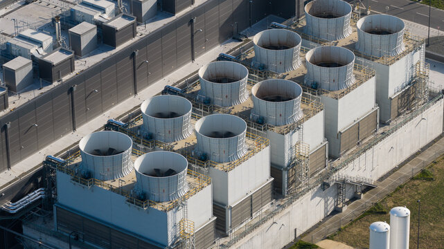 Aerial view of Massive Hyperscale Data Center in Saint-Ghislain Belgium