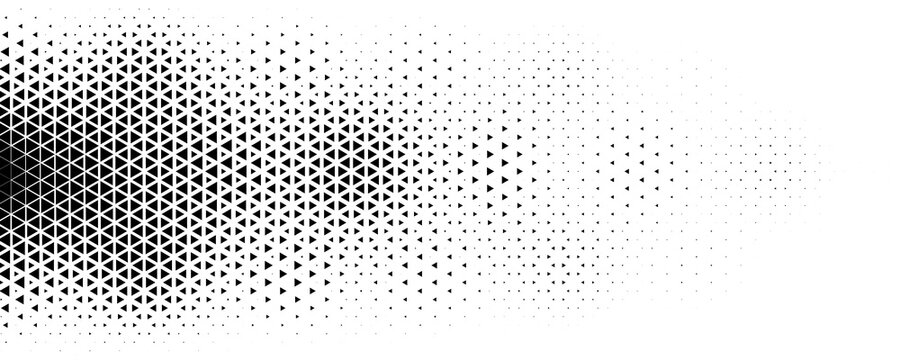Halftone triangles pattern. Abstract geometric gradient background. Vector illustration