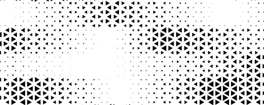 Halftone triangles pattern. Abstract geometric gradient background. Vector illustration