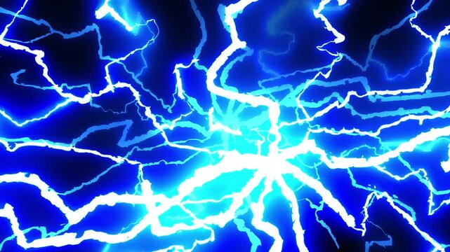 A dense web of cyan lightning surges with electric energy, evoking power and technology perfect compositing element for superhero, tech and gaming productions