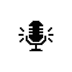 Fototapeta premium Retro studio microphone audio pixel