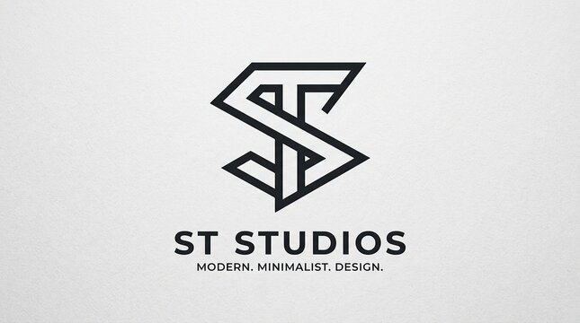 Minimalist ST Monogram Logo Design for Modern Corporate Branding and Creative Studios
