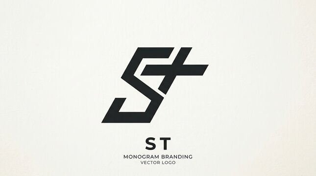 Minimalist ST monogram logo design featuring bold geometric letters on white background.