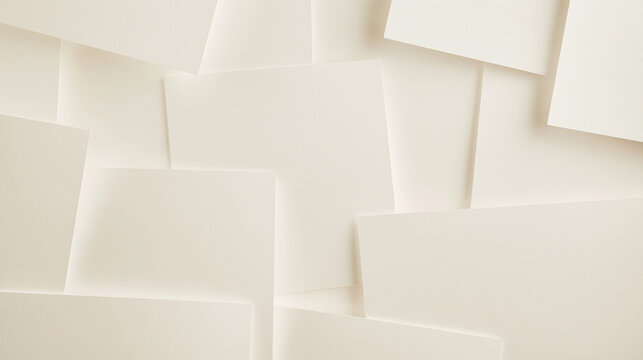 Minimalist Background with Overlapping Blank White Paper Sheets