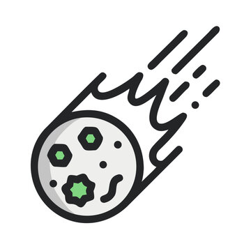 Meteor icon with a dynamic style representing speed and motion
