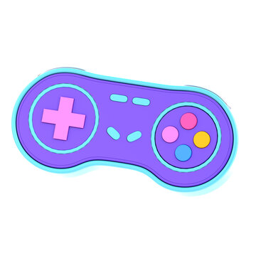 3D Retro Game Controller Gamepad Classic Video Gaming Pad Render Icon for UI UX Design Mobile App Interface Website Landing Page E Commerce Marketplace Social Media