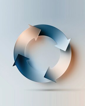 Abstract circular arrow infographic concept for continuous process, recycling, or workflow