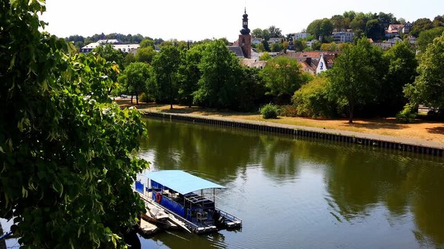 the saar river near saarbruecken germany 4k video