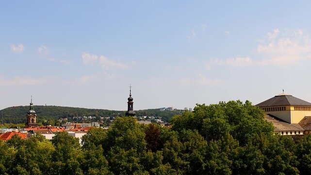 the cityscape of saarbruecken germany 4k video
