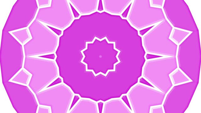 Vibrant pink and magenta flower mandala kaleidoscope background motion graphic looping video clip abstract geometric floral art for valentine and mothers day