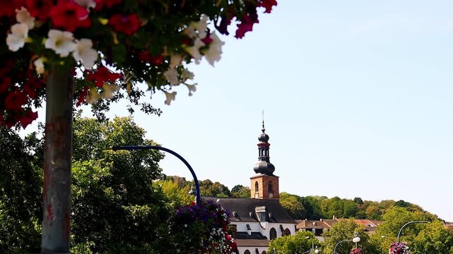 the cityscape of saarbruecken germany 4k video