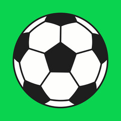 Fototapeta premium Illustration of a classic black and white soccer ball on green background