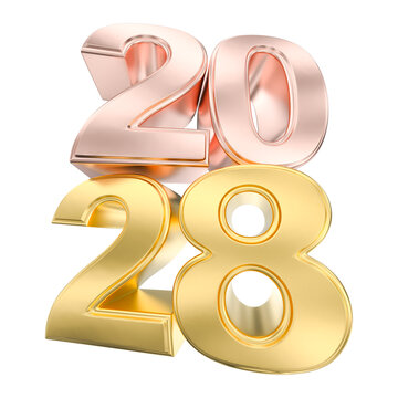 3D gold and copper 2028 numbers