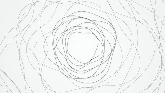 Hand drawn concentric scribble loops float in a seamless loop