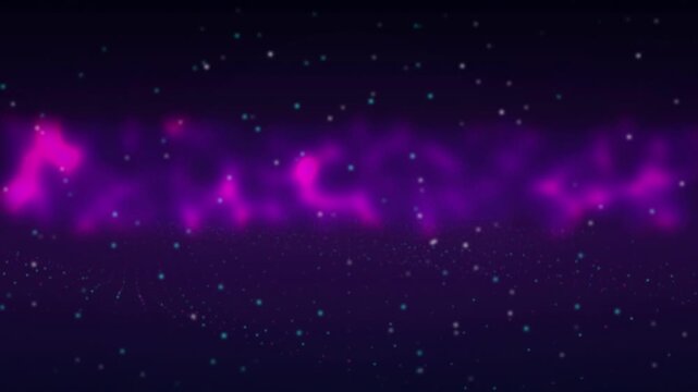 Purple and magenta gaseous nebula drifts in a seamless loop