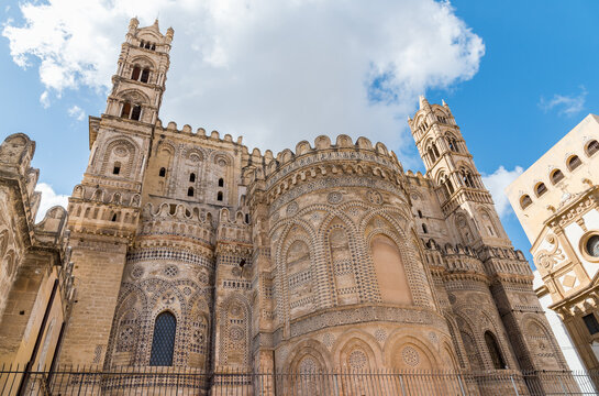 Eastern apses of Palermo Cathedral, the Metropolitan Cathedral Basilica of the Assumption of the Blessed Virgin Mary, located in the historic center of Palermo, Sicily, Italy