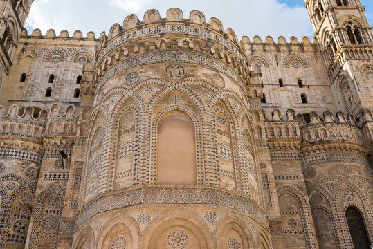 Eastern apses of Palermo Cathedral, the Metropolitan Cathedral Basilica of the Assumption of the Blessed Virgin Mary, located in the historic center of Palermo, Sicily, Italy