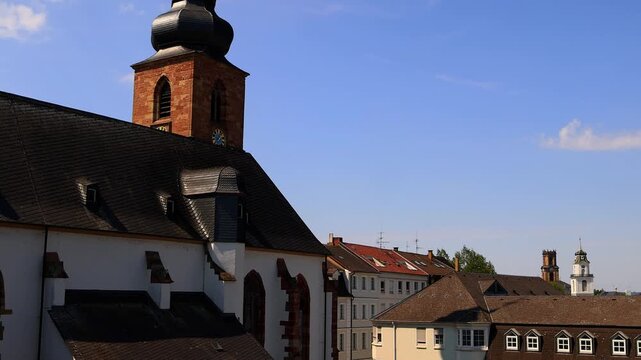 the cityscape of saarbruecken germany 4k video