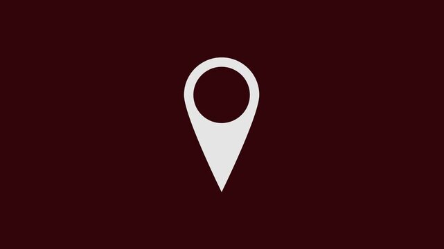 location pointer. animated pin map animated icon. location icon. GPS location pointer motion video on black  background. 4k animation video.