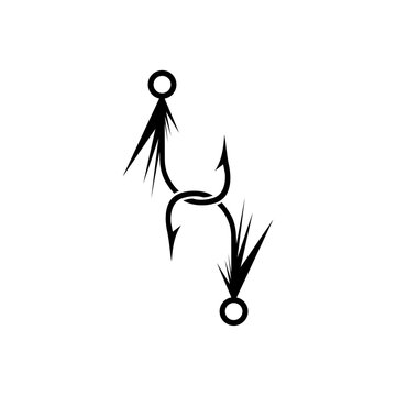 Fly fishing sign icon isolated on white background