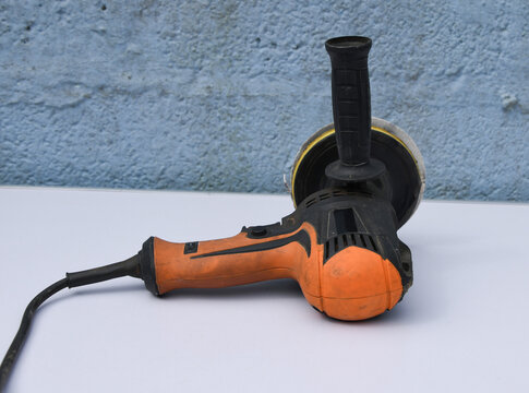 Orbital Sander on Wooden Surface &ndash; Power Tool for Woodworking and DIY