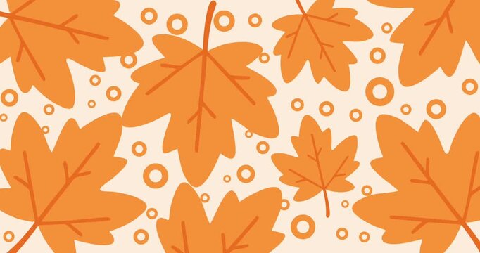 bold maple leaves pattern on soft light cream backdrop