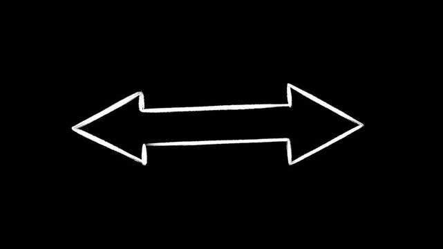 Doodle arrow double sided white chalk pointer pointing left right