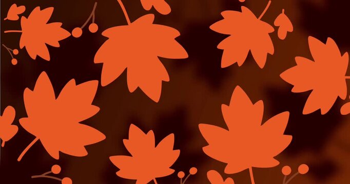 dark aesthetic pattern with golden orange maple leaves falling