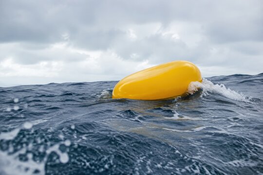 Wave energy buoy bobbing on open sea swell renewable power